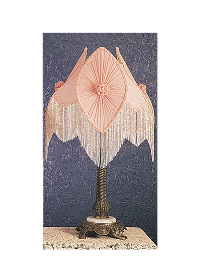 Meyda Lighting 19227 28"H Fabric & Fringe Pink Pontiff Table Lamp