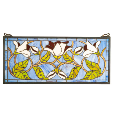 Meyda Lighting 204638 25" Wide X 11" High Magnolia Stained Glass Window