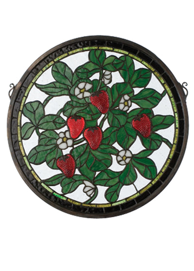 Meyda Lighting 20728 17"W X 17"H Strawberry Medallion Stained Glass Window