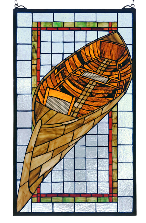 Meyda Lighting 21439 15"W X 25"H Guideboat Stained Glass Window