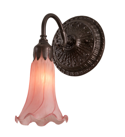 Meyda Lighting 216932 5" Wide Pink Pond Lily Wall Sconce