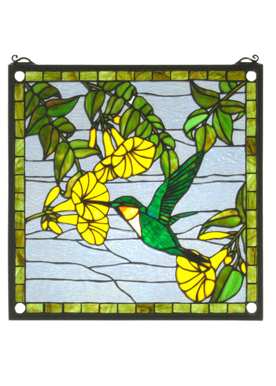 Meyda Lighting 22898 17"W X 17"H Hummingbird Stained Glass Window