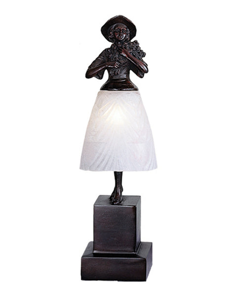 Meyda Lighting 24116 16"H Silhouette Lady with Bouquet Accent Lamp