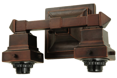 Meyda Lighting 24277 10"W Mission Mahogany Bronze 2 LT Wall Sconce Hardware