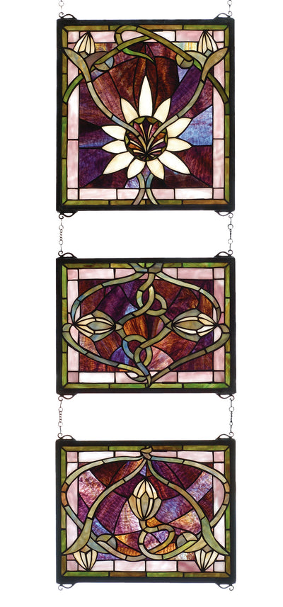 Meyda Lighting 24411 14"W X 39"H Solstice 3 Piece Stained Glass Window