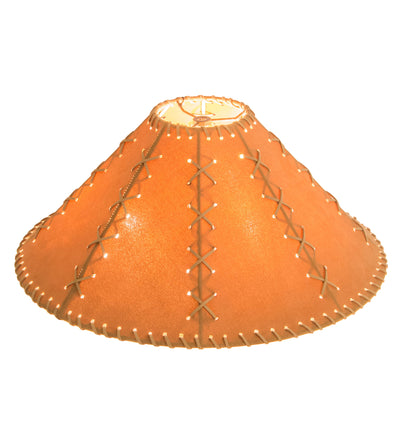 Meyda Lighting 26355 18" Wide Faux Leather Tan Hexagon Shade