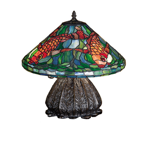 Meyda Lighting 26490 16"H Tiffany Koi Table Lamp