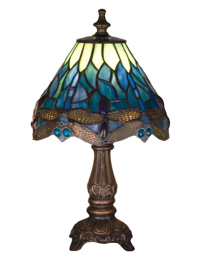 Meyda Lighting 26597 11.5"H Tiffany Hanginghead Dragonfly Mini Lamp