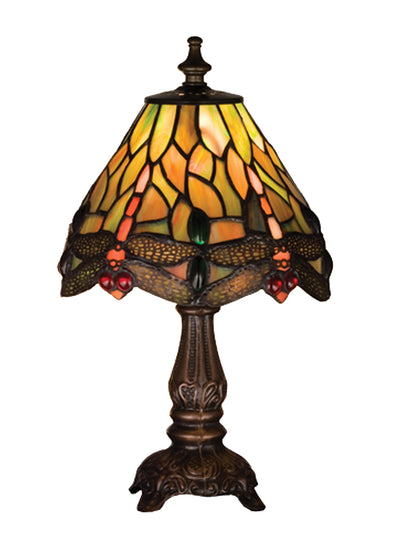 Meyda Lighting 26613 11.5"H Tiffany Hanginghead Dragonfly Mini Lamp