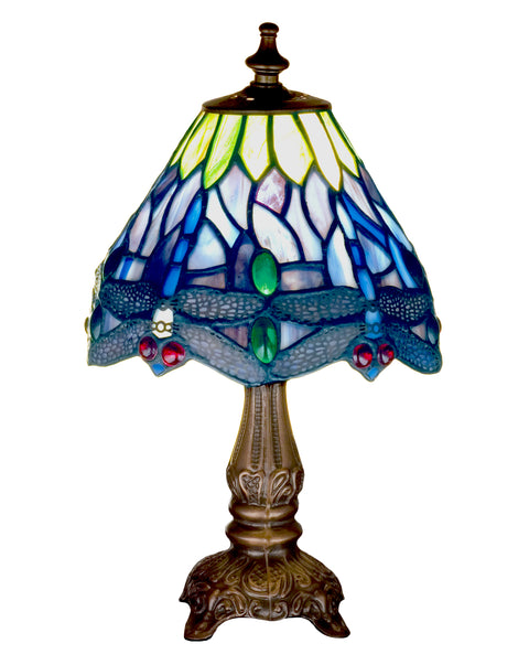 Meyda Lighting 26615 11.5"H Tiffany Hanginghead Dragonfly Mini Lamp