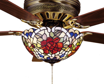 Meyda Lighting 27458 12"W Renaissance Rose Fan Light Fixture