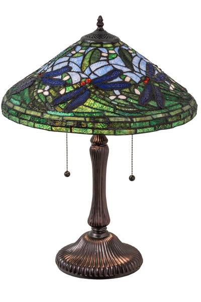 Meyda Lighting 27510 24"H Tiffany Flying Dragonfly Table Lamp