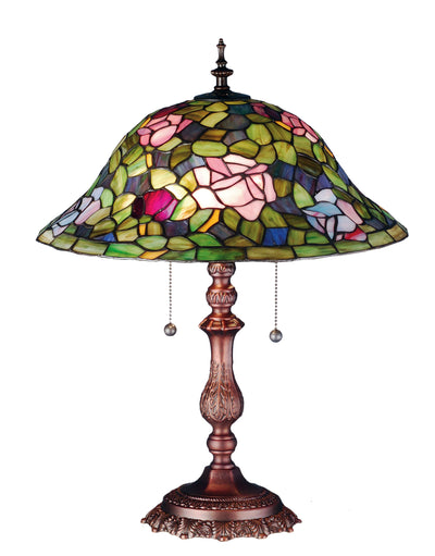 Meyda Lighting 28406 19"H Tiffany Rosebush Table Lamp