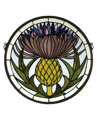 Meyda Lighting 28436 17"W X 17"H Thistle Stained Glass Window