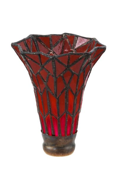 Meyda Lighting 28656 4"W X 5.5"H Tiffany Pond Lily Red Shade