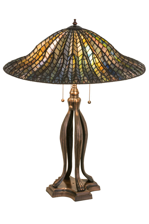 Meyda Lighting 29385 31"H Tiffany Lotus Leaf Table Lamp