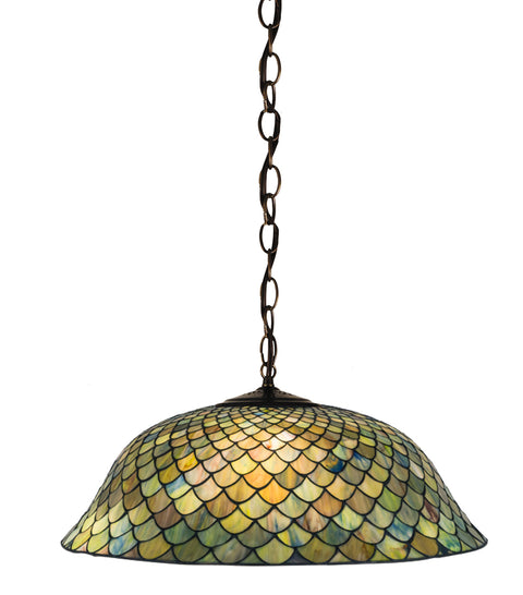Meyda Lighting 30455 24"W Tiffany Fishscale Pendant