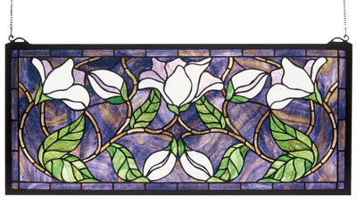 Meyda Lighting 30705 25"W X 11"H Magnolia Stained Glass Window