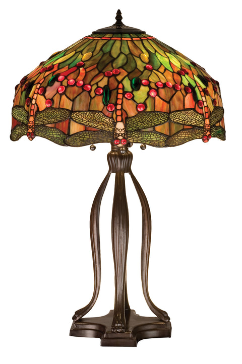 Meyda Lighting 31109 30.5"H Tiffany Hanginghead Dragonfly Table Lamp