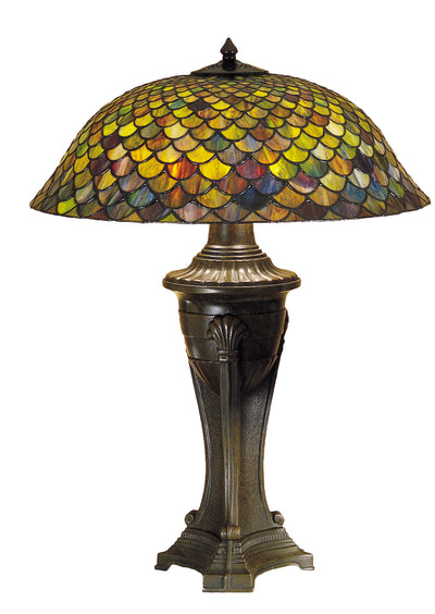 Meyda Lighting 31115 30"H Tiffany Fishscale Table Lamp