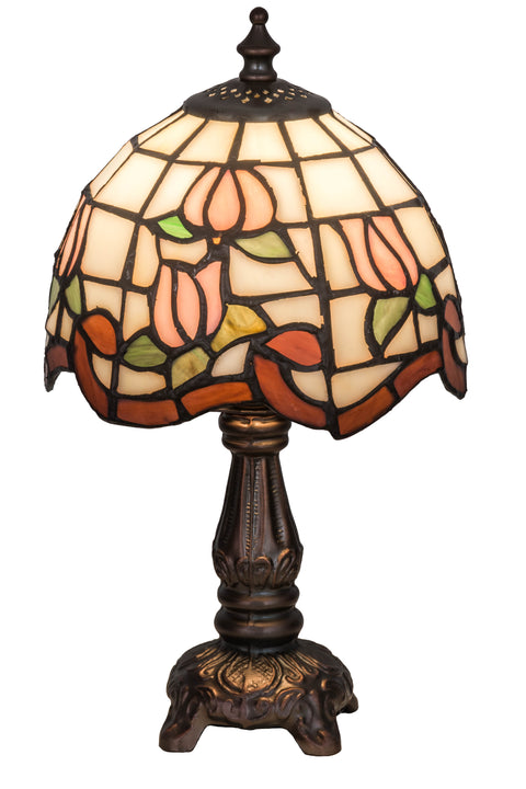 Meyda Lighting 31210 12"H Roseborder Mini Lamp