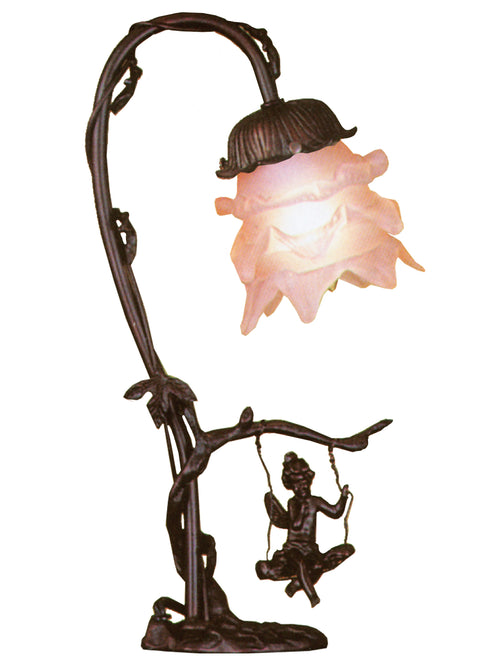 Meyda Lighting 31338 16"H Cherub On Swing Accent Lamp