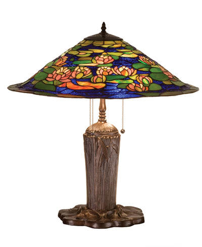 Meyda Lighting 32300 25"H Tiffany Pond Lily Table Lamp