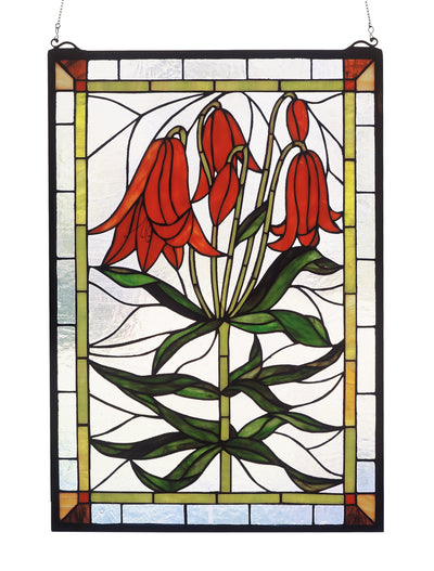 Meyda Lighting 32660 16"W X 24"H Trumpet Lily Stained Glass Window