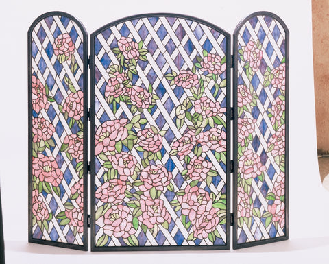 Meyda Lighting 35745 40"W X 34"H Rose Trellis Fireplace Screen