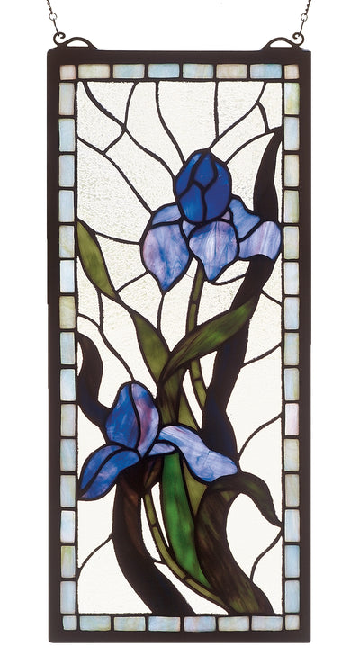 Meyda Lighting 36073 9"W X 20"H Iris Stained Glass Window