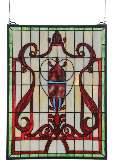 Meyda Lighting 36196 18"W X 24"H Baroque Vase Stained Glass Window