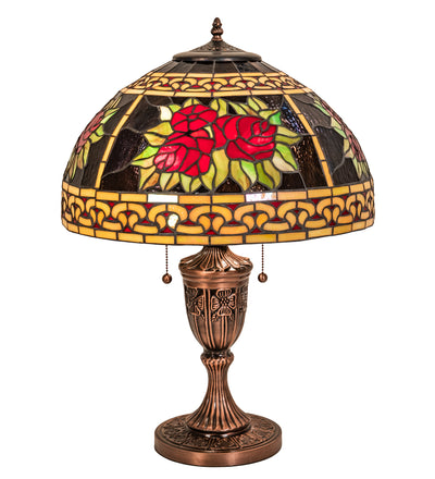 Meyda Lighting 37788 25" High Roses & Scrolls Table Lamp