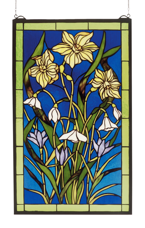Meyda Lighting 38738 15"W X 25"H Spring Bouquet Stained Glass Window