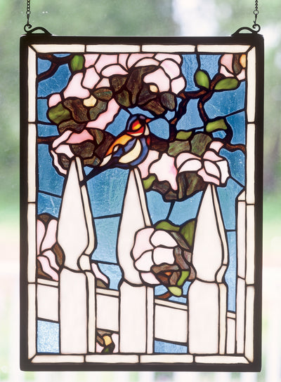 Meyda Lighting 48001 13"W X 18"H Picket Fence Stained Glass Window