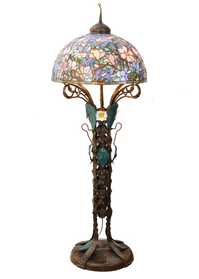 Meyda Lighting 49874 73"H Tiffany Magnolia Nouveau Floral Floor Lamp.601