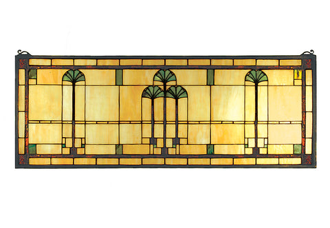 Meyda Lighting 50825 35"W X 13"H Ginkgo Stained Glass Window