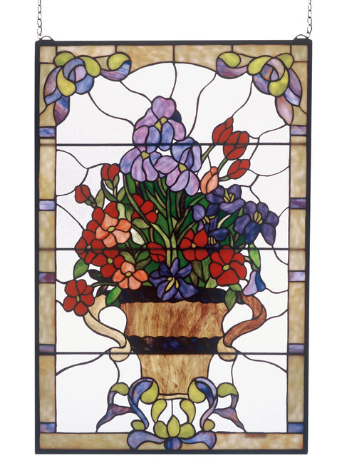 Meyda Lighting 51721 24"W X 36"H Floral Arrangement Stained Glass Window