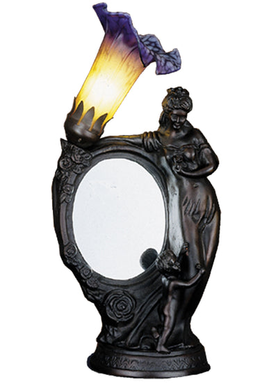 Meyda Lighting 51868 16"H Mother & Child Mirror Amber and Blue Accent Lamp