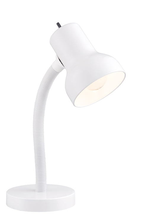Nuvo Lighting 57/061 GOOSE NECK DESK LAMP (1) 13W GU24 Mini Spiral/2700K included WHITE