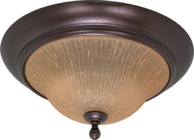 Nuvo Lighting 60/011 MOULAN 2 light FLUSH FIXTURE  COPPER BRNZE/CHAMPAGNE GLASS