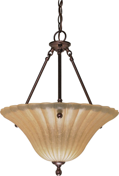 Nuvo Lighting 60/013 MOULAN 3 light PENDANT  COPPER BRNZE/CHAMPAGNE GLASS