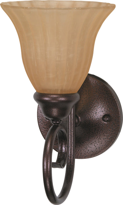 Nuvo Lighting 60/015 MOULAN 1 light VANITY FIXTURE COPPER BRNZE/CHAMPAGNE GLASS