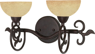 Nuvo Lighting 60/046 TAPAS 2 light VANITY FIXTURE  OLD BRNZ/TUSCAN SUEDE GLASS