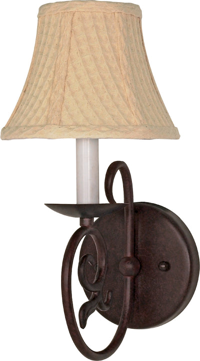 Nuvo Lighting 60/049 TAPAS 1 light WALL SCONCE OLD BRNZ/FABRIC SHADE