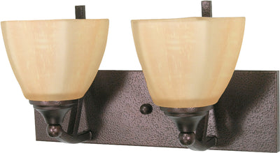 Nuvo Lighting 60/060 NORMANDY 2 light VANITY FIXTURE COPPER BRNZE/CHAMPAGNE GLASS