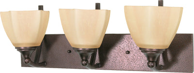 Nuvo Lighting 60/061 NORMANDY 3 light VANITY FIXTURE COPPER BRNZE/CHAMPAGNE GLASS