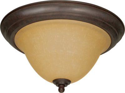 Nuvo Lighting 60/1026 Castillo 2 Light 15 1/4 Inch Flush Mount with Champagne Linen Washed Glass