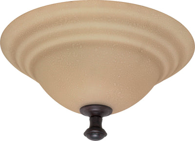 Nuvo Lighting 60/102 MERICANA 2 light FLUSH FIXTURE  OLD BRNZ/AMBER WATER GLASS