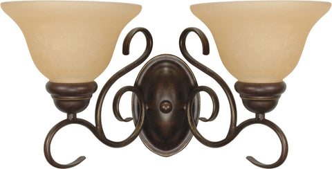 Nuvo Lighting 60/1031 Castillo 2 Light 17 1/4 Inch Wall Mount Sconce Fixture with Champagne Linen Washed Glass