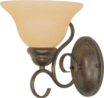 Nuvo Lighting 60/1032 Castillo 1 Light 7 1/4 Inch Wall Mount Sconce Fixture with Champagne Linen Washed Glass